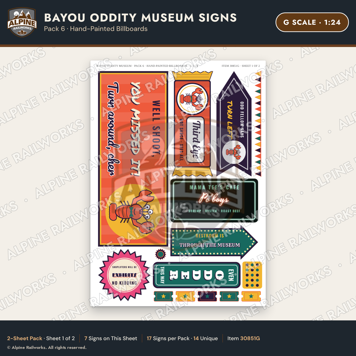 Alpine Railworks 30851G G Scale Roadside Signs - Oddity Museum