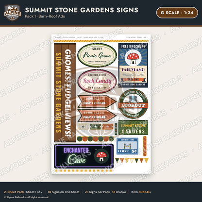Alpine Railworks 30554G G Scale Roadside Signs - Rock Garden