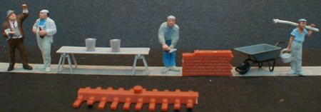 Preiser 10251 HO Scale People Working -- Bricklayers/Accessories