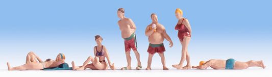 Noch 15841 HO Scale Bathers/Swimmers -- Set #1 pkg(6)