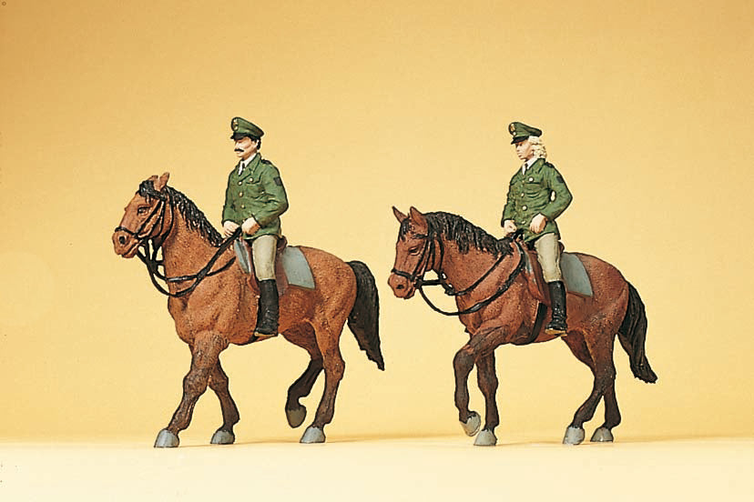 Preiser 10390 HO German Mounted Police Figures pkg(2)