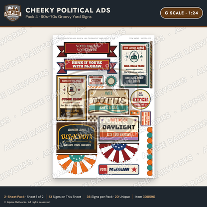 Alpine Railworks 30059G G Scale Cheeky Political Ads