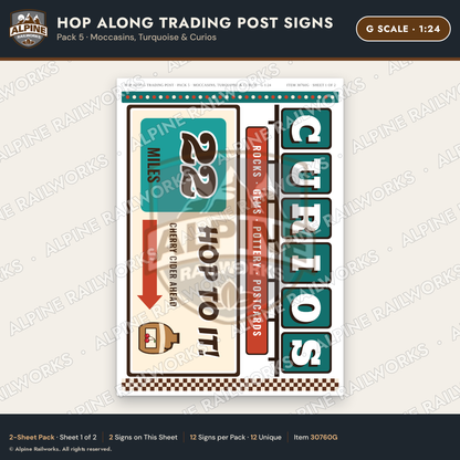 Alpine Railworks 30760G G Scale Roadside Signs - Trading Post