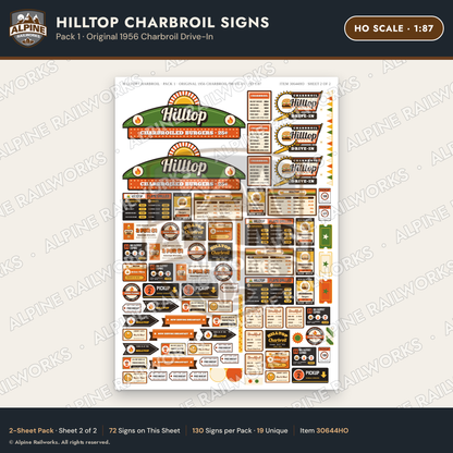 Alpine Railworks 30644HO HO Scale Fast Food Signs - Burgers