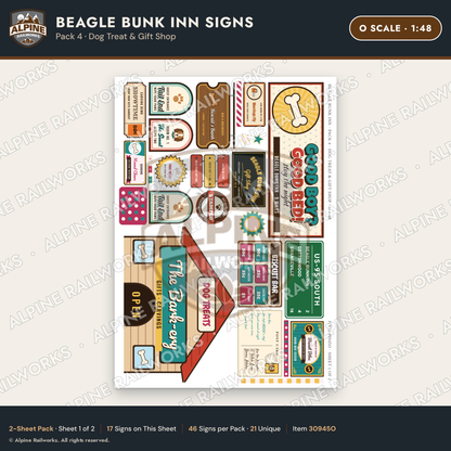 Alpine Railworks 30945O O Scale Roadside Signs - Dog-Shaped Inn