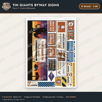 Alpine Railworks 30994O O Scale Roadside Signs - Scrap Metal Giants