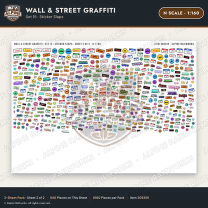 Alpine Railworks 30531N N Scale Wall & Street Graffiti Cut-Outs