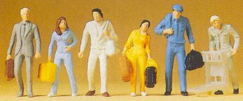 Preiser 14000 HO Scale Passengers -- Walking-Value Series pkg(6)