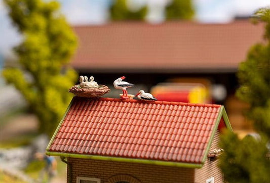 Faller 180239 HO Scale Storks, Nest with Sound Module and Speaker -- pkg(5)