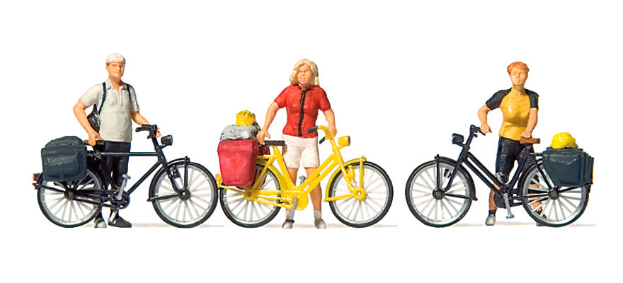 Preiser 10643 HO Scale Standing Cyclists in Sportswear Set 1