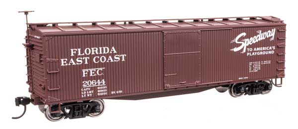 Walthers Mainline 910-40182 HO Scale 40' Wood Boxcar RTR FEC #20644