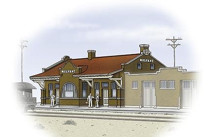 Walthers Cornerstone 933-3803 N Scale Santa Fe-Style Brick Depot -- Kit