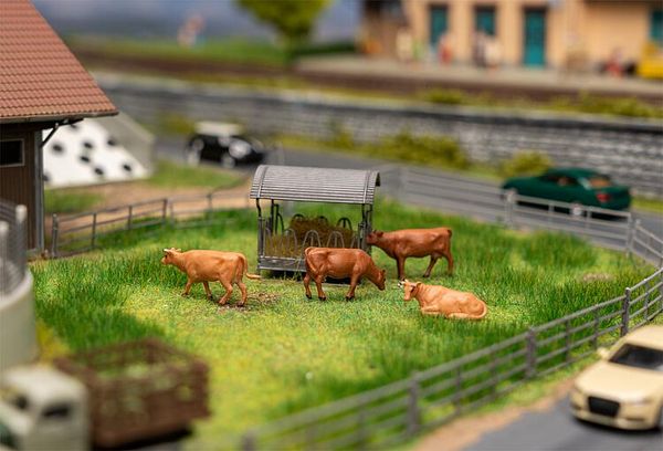 Faller 180235 HO Scale Cows with Sound Module and Speaker -- pkg(4)