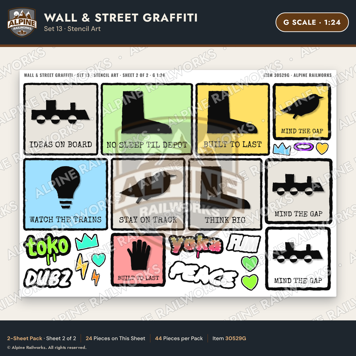 Alpine Railworks 30529G G Scale Wall & Street Graffiti Cut-Outs