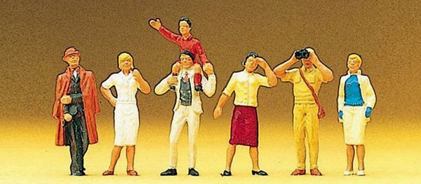 Preiser 10026 HO Scale Pedestrians -- Railfans Standing