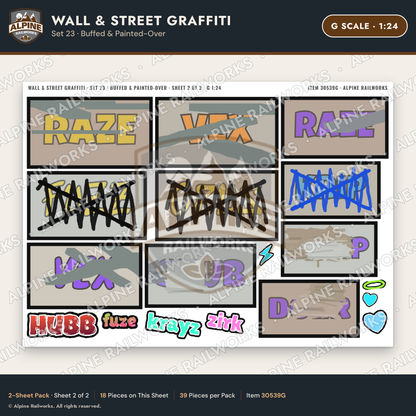 Alpine Railworks 30539G G Scale Wall & Street Graffiti Cut-Outs