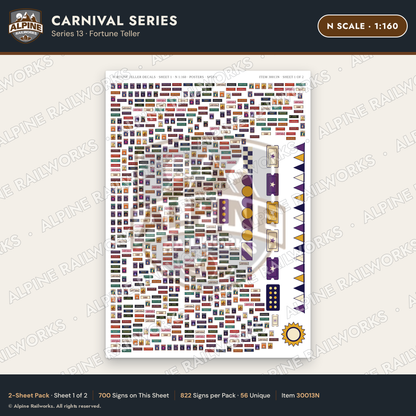 Alpine Railworks 30013N N Scale Carnival Signs - Fortune Teller