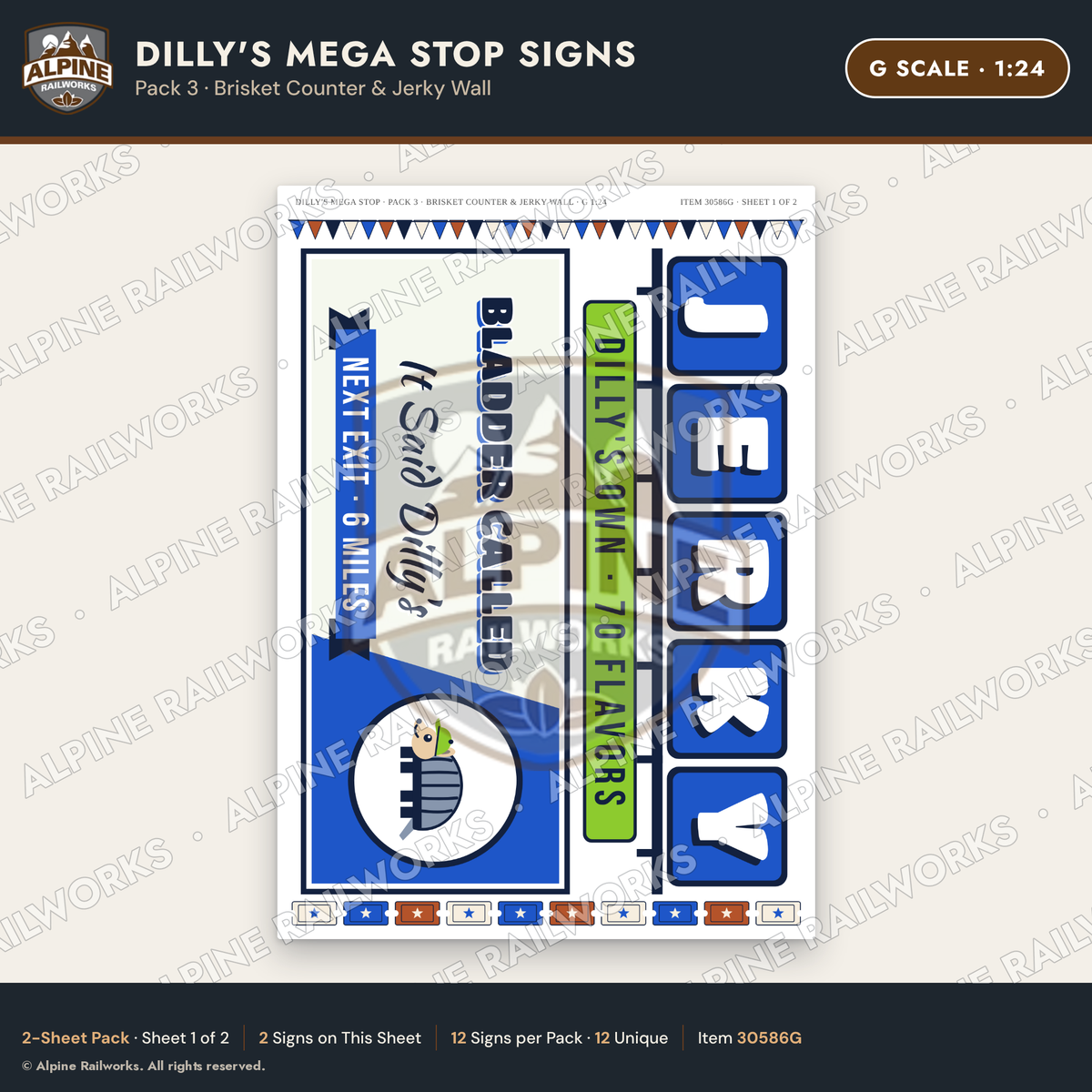 Alpine Railworks 30586G G Scale Roadside Signs - Travel Center