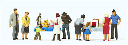 Preiser 10595 HO Scale Pedestrians -- Flea Market pkg(9)