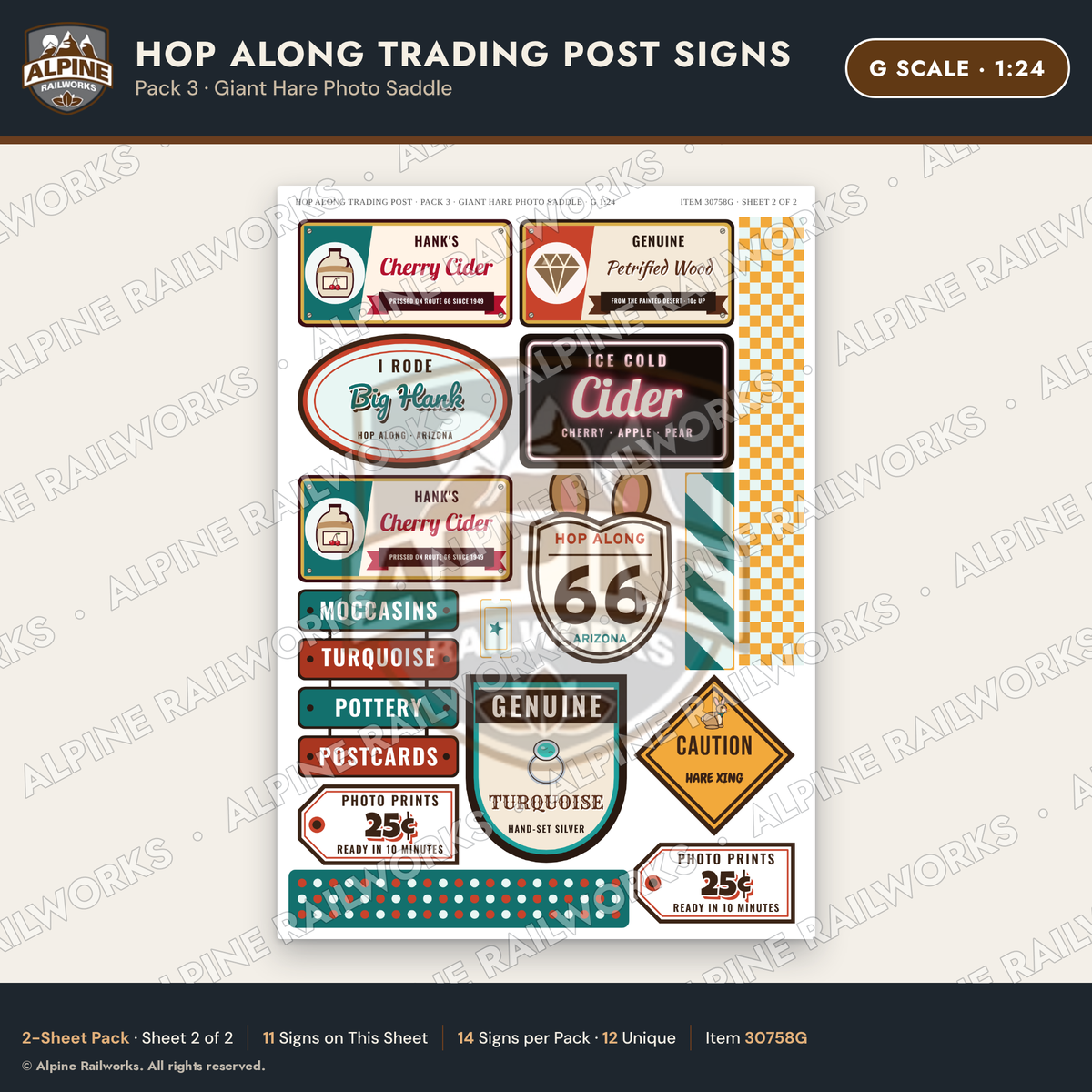 Alpine Railworks 30758G G Scale Roadside Signs - Trading Post