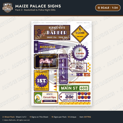 Alpine Railworks 30776G G Scale Roadside Signs - Corn Palace