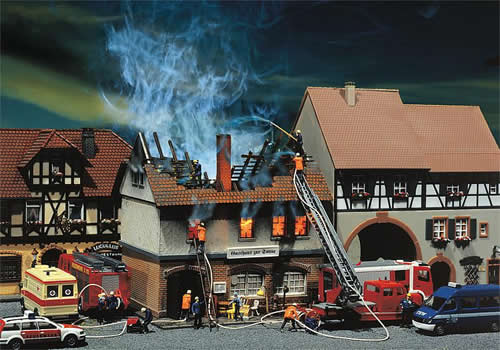 Faller 130429 HO Scale Burnt-down Zur Sonne Restaurant -- Kit