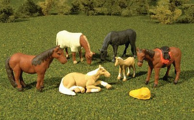 Bachmann 33119 HO Scale SceneScapes Figures Horses pkg(6)