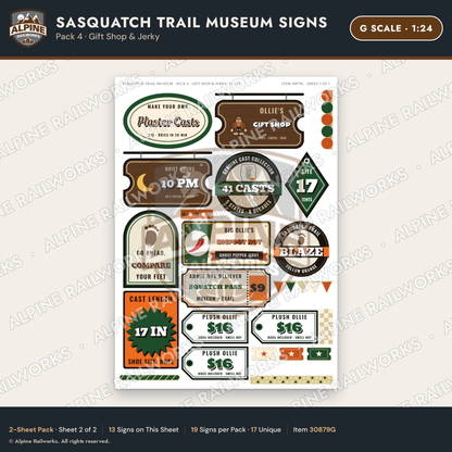 Alpine Railworks 30879G G Scale Roadside Signs - Bigfoot Museum