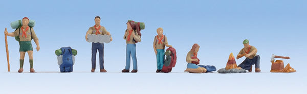 Noch 15879 HO Scale Scouts with Accessories pkg(6)