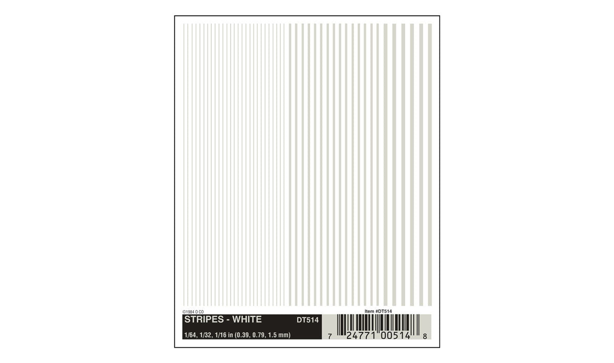 Woodland Scenics DT514 All Scale Stripes White