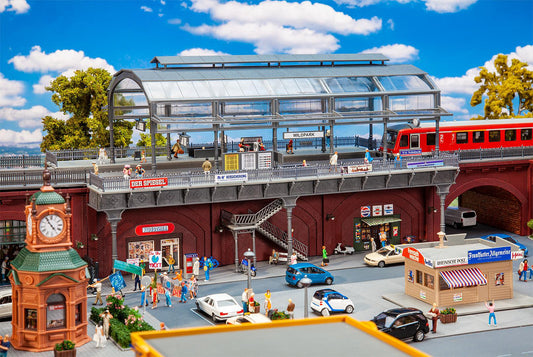 Faller 120580 HO Elevated Urban Train Station w/Glass Shed Kit