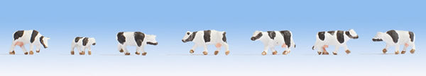 Noch 44250 Z Scale Cows -- Black, White pkg(7)