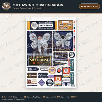 Alpine Railworks 30872O O Scale Roadside Signs - Mothman Museum
