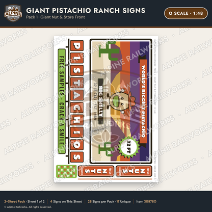 Alpine Railworks 30978O O Scale Roadside Signs - Giant Pistachio