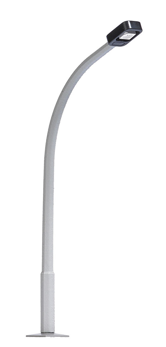 Busch 4125 HO Scale Street Lamp with Curved Concrete Mast, Rectangular Lamp -- White Light, 2-15/16"  7.5cm