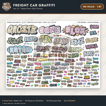 Alpine Railworks 30538HO HO Scale Freight Car Graffiti Cut-Outs