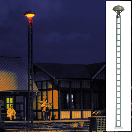 Busch 4114 HO Scale Mushroom-Top Platform Light with Lattice Mast -- Yellow Light, 4-3/16"  10.6cm Tall