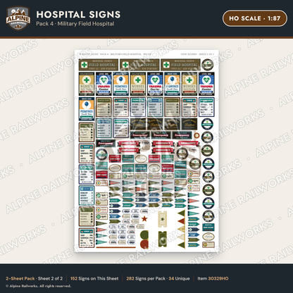 Alpine Railworks 30329HO HO Scale Hospital Signs