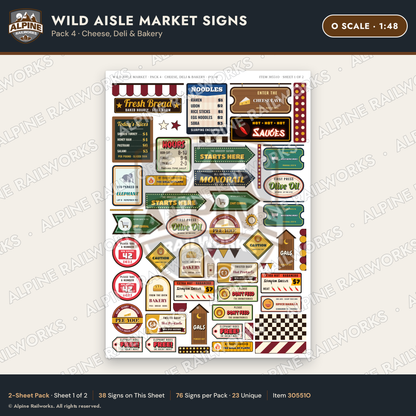 Alpine Railworks 30551O O Scale Roadside Signs - Jungle Grocery Store
