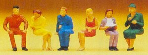 Preiser 14095 HO Scale Spectators -- Seated Persons pkg(6)