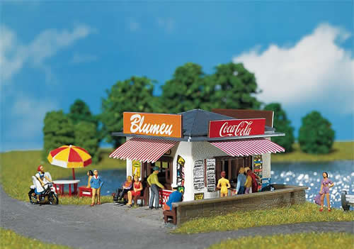 Faller 130212 HO Scale Small Food Stand -- 3-1/8 x 3" 8 x 7.7cm
