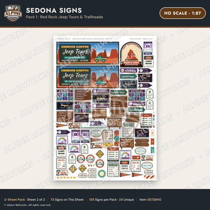 Alpine Railworks 30726HO HO Scale Tourist Signs - Sedona