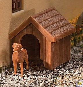 Walthers SceneMaster 949-4147 HO Scale Dog & Kennel (Doghouse) -- Kit