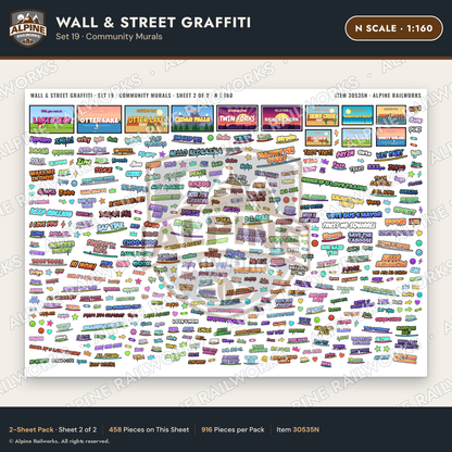 Alpine Railworks 30535N N Scale Wall & Street Graffiti Cut-Outs