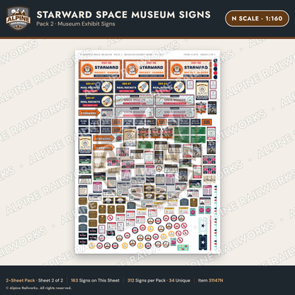 Alpine Railworks 31147N N Scale Roadside Signs - Space Museum