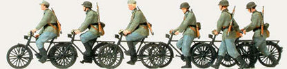 Preiser 16596 HO Scale German Army WWII Unpainted Bicycle Unit