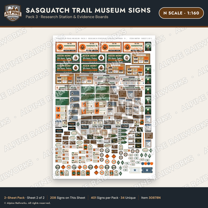 Alpine Railworks 30878N N Scale Roadside Signs - Bigfoot Museum