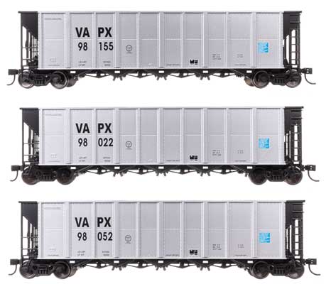Walthers Mainline 910-56882 HO Scale 50' RD-4 Hopper 3-Pack RTR VAPX #98022–98155