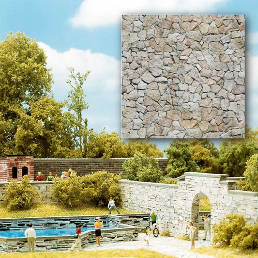 Busch 7422 HO Scale Wall Card 8-1/4" x 5-13/16" -- Natural Stone /2