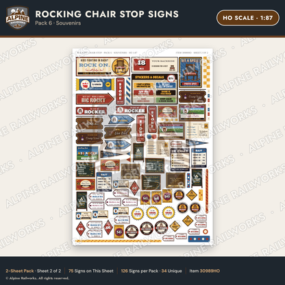 Alpine Railworks 30989HO HO Scale Roadside Signs - Giant Rocking Chair
